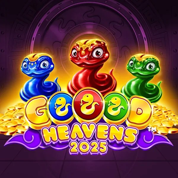 Goood Heavens slot logo by Rarestone Gaming at Spinational CasinoGoood Heavens